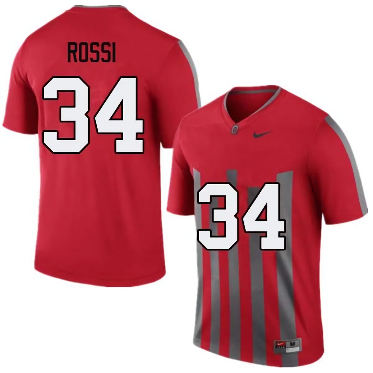 Mitch Rossi Ohio State Buckeyes Men's NCAA #34 Nike Throwback Red College Stitched Football Jersey EEY7656QG